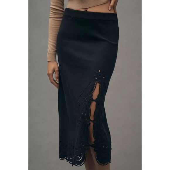 Anthropologie Black Pencil Skirt - Picture 4 of 9